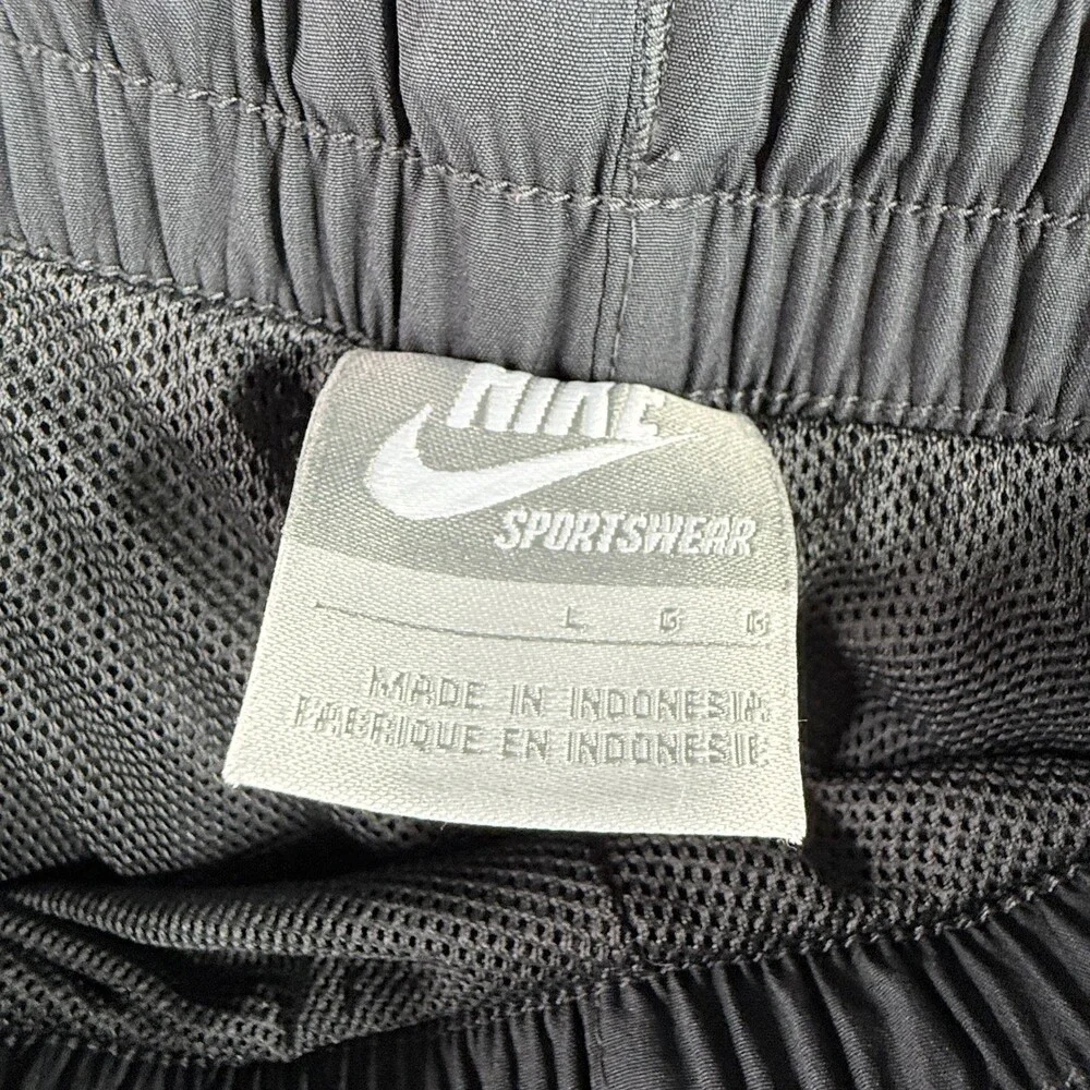 Nike Track Pants Mens Large Dark Gray Mesh Lined Ankle Zip Windbreaker